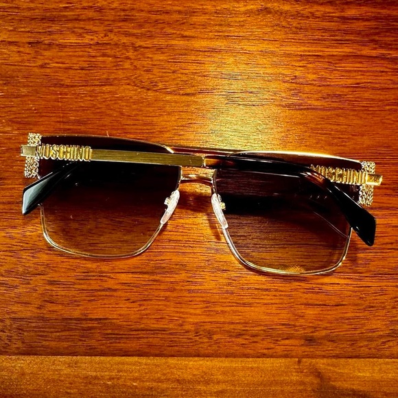 Moschino Gold Gradient Mirrored Lens Palladium Square Sunglasses - Picture 2 of 7